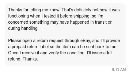 I offer a return.