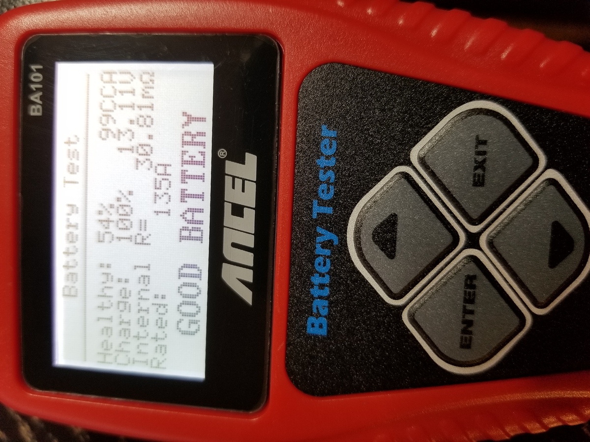 Still some life left, but not enough for my needs. Old battery